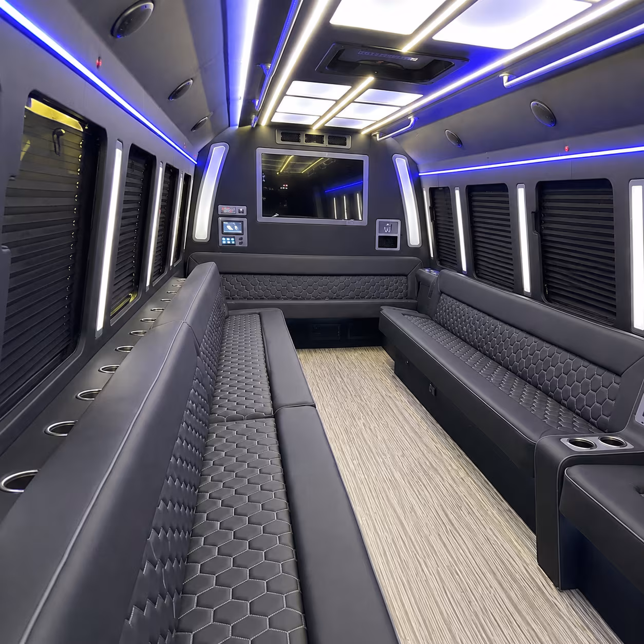 beaumont 40 passenger party bus inside