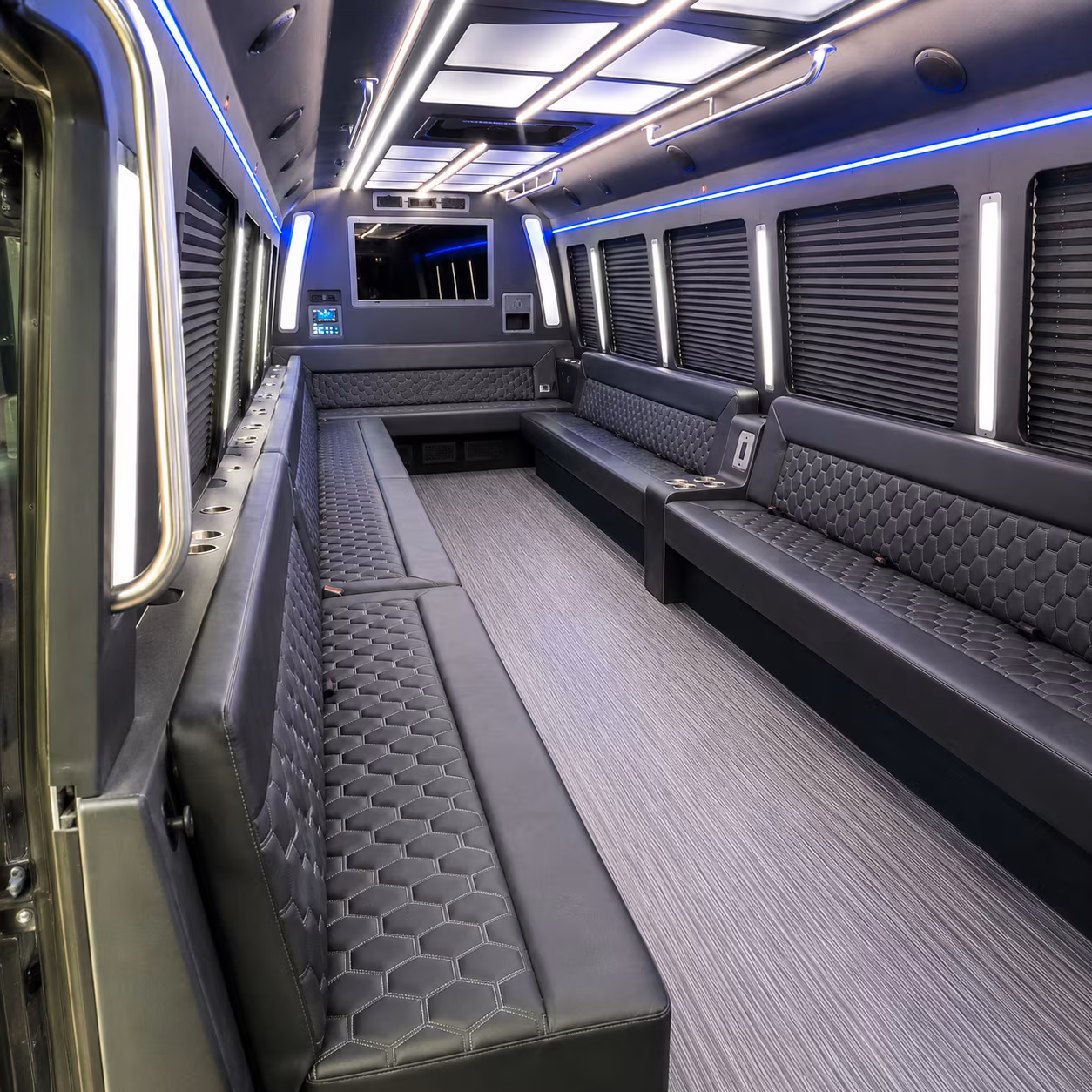beaumont 40 passenger party bus interior