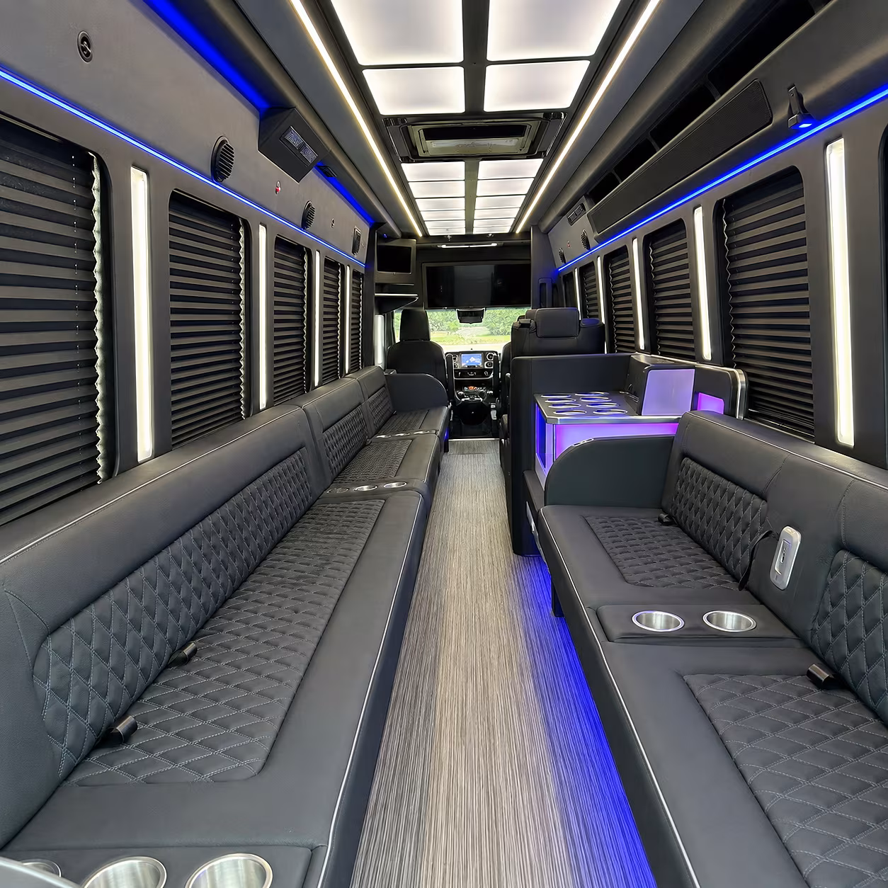 beaumont party bus rental interior